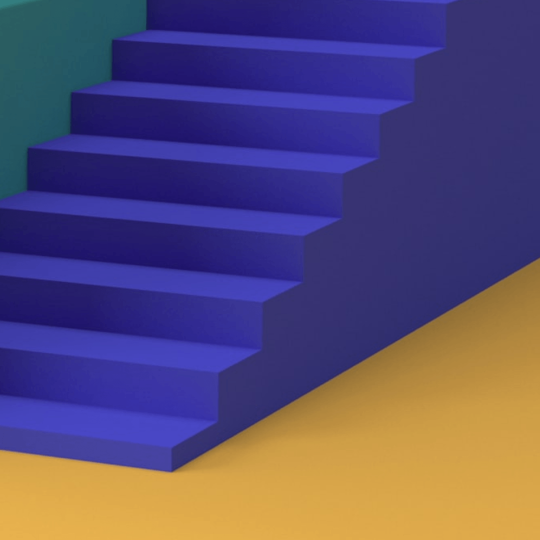blue-stairs-on-a-yellow-ground